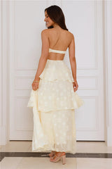 Tranquil Twilight Strapless Maxi Dress Yellow