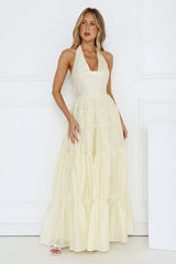 Sunbeam Smile Halter Maxi Dress Butter