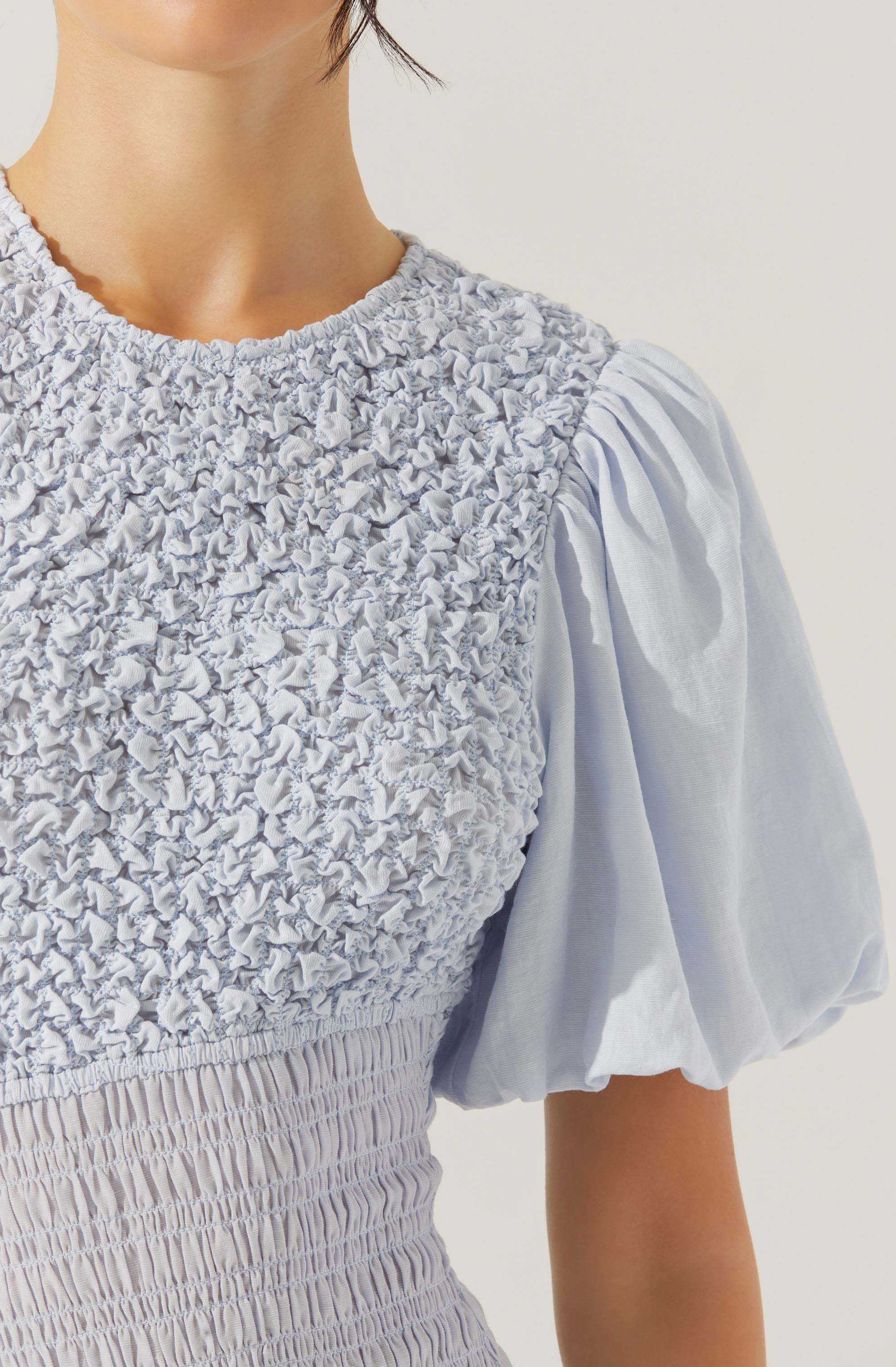Theoni Smocked Asymmetric Dress