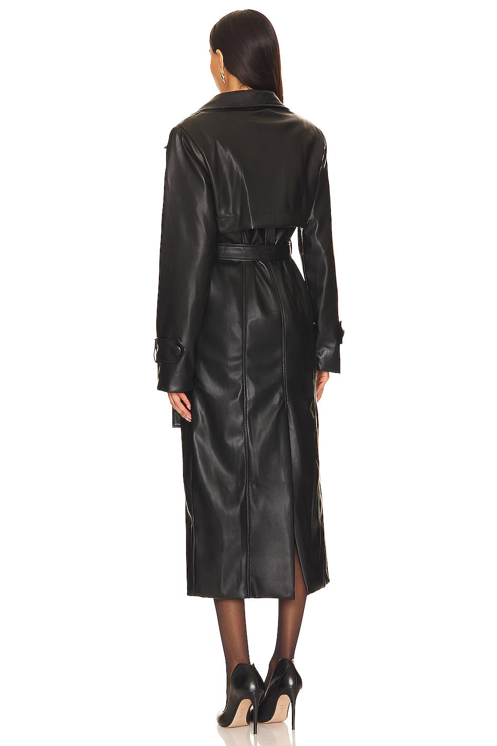 Tyra Faux Leather Trench