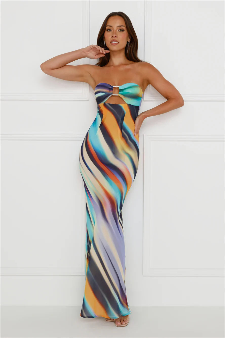 Velzy Strapless Dress Ainsley Print