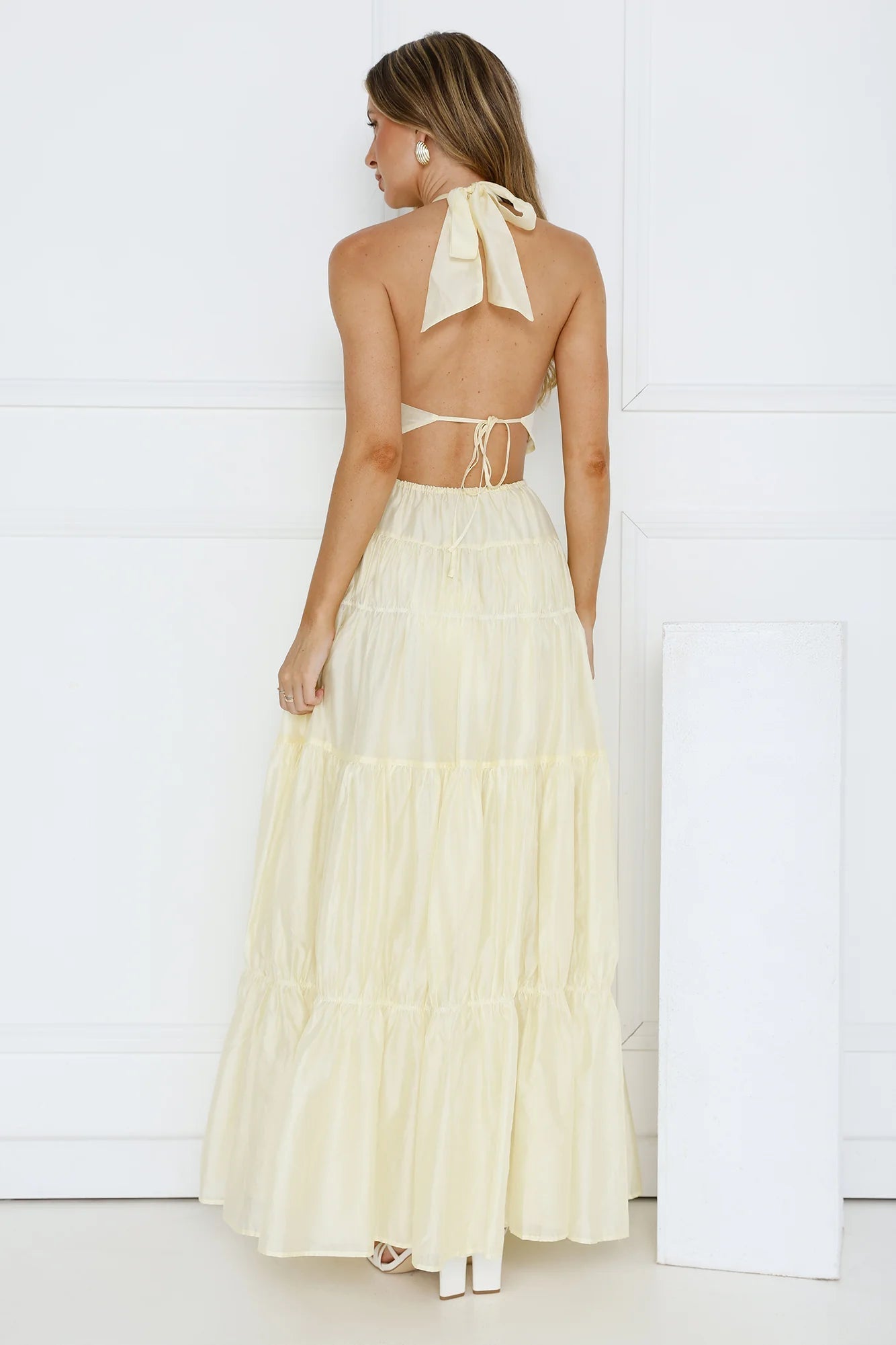 Sunbeam Smile Halter Maxi Dress Butter