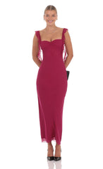 Tassel Strap Maxi Dress in Magenta