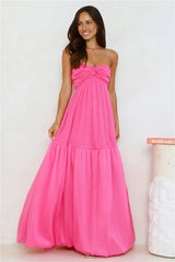 Unforgettable Style Strapless Maxi Dress Pink