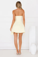 The Real Icon Strapless Mini Dress Yellow